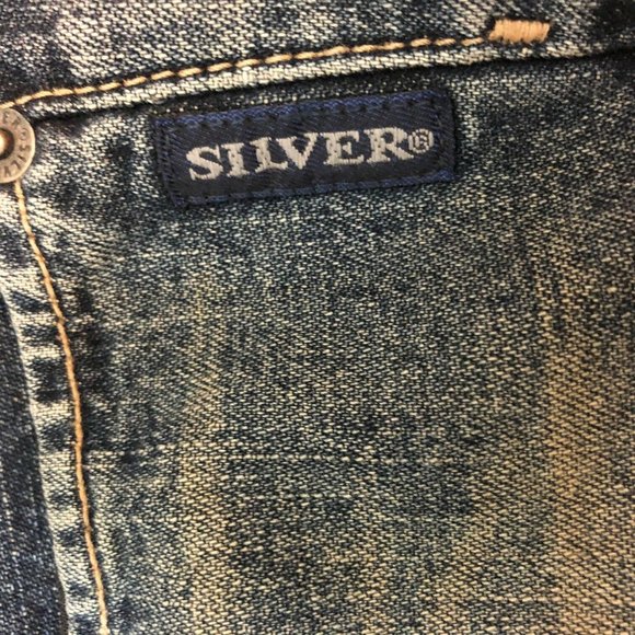 Silver Flare Jeans New Zipper Medium Mid Rise - Picture 7 of 8